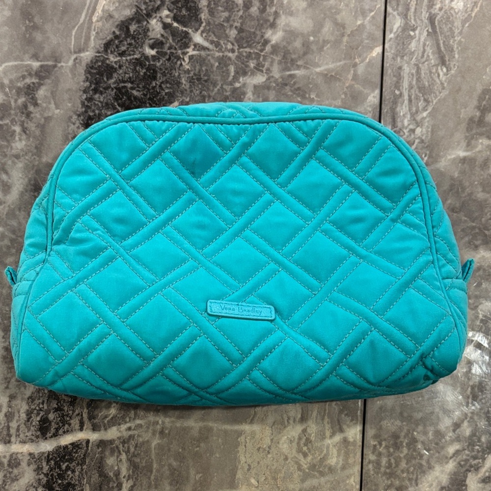 Vera Bradley Turquoise Quilted Cosmetic Case